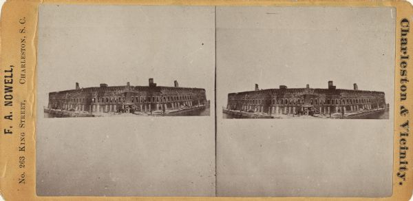 Stereograph of exterior of Fort Sumter.