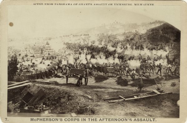 "McPherson's Corps in the Afternoon's Assault." A scene from a panoramic painting of Grant's assault on Vicksburg.