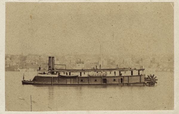 Union gunboat "Prairie Bird," a small rear-wheel steamship.