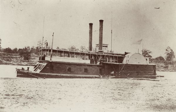 Union gunboat "Fort Hindman," a small side-wheel steamship.
