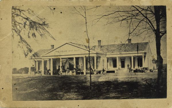 Exterior view of Brierfield, a plantation bought by Jefferson Davis in 1835, after he fought in the Mexican War. After the Civil War he bought Beauvoir, a home on the Gulf of Mexico west of Buloxi, Mississippi, but he retained the plantation.