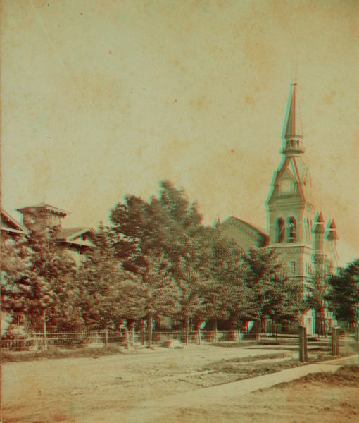 Stereograph of Methodist Church.