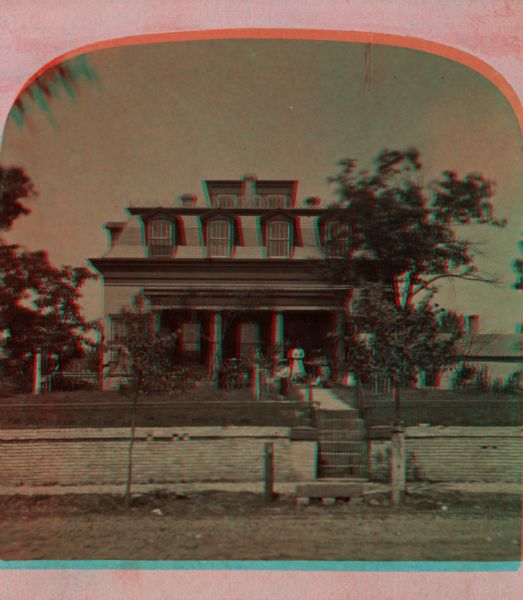Stereograph of the Purdy house.