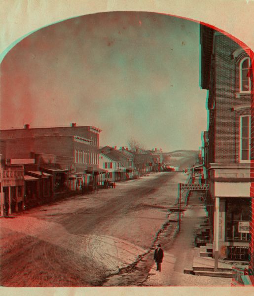 Stereograph looking northeast from Case's Block.