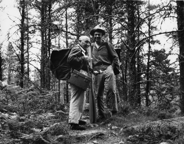 Photographer Alfred Eisenstaedt and Sigurd Olson, during the session when Eisenstadt photographed Olson for <i>Life</i> magazine.