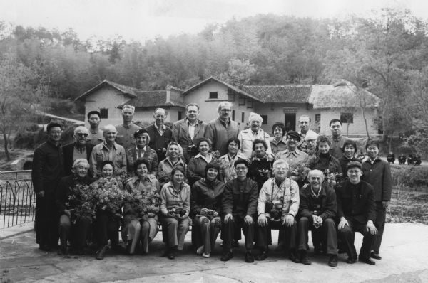 Supporters of the "Guardian," a weekly radical newspaper, visiting the birthplace of Mao Tse Tung.