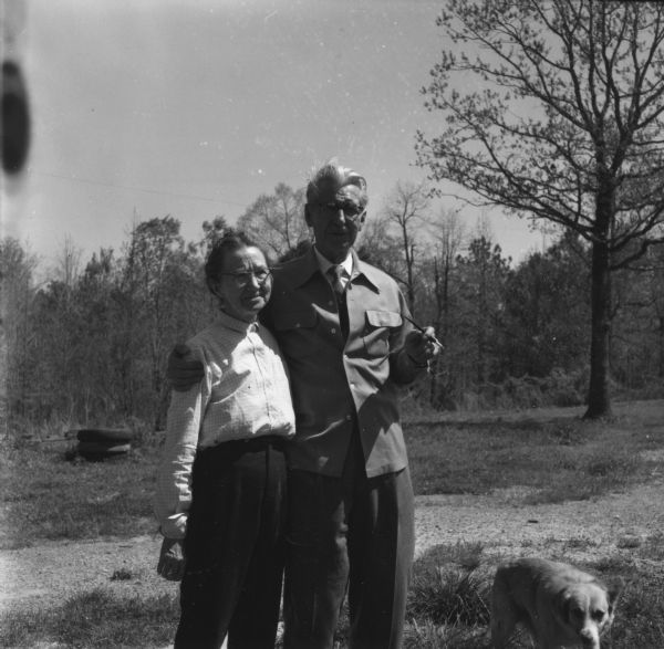 Rev. Claude Williams and his wife Joyce, probably photographed at their house in Birmingham, Alabama. Williams, a Presbyterian minister, was expelled from several southern congregations for his views on race relations and politics.