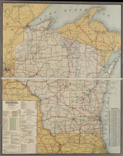 Railroad map of Wisconsin.