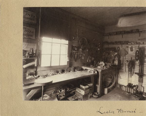 Interior view of Leslie Werner's workshop.