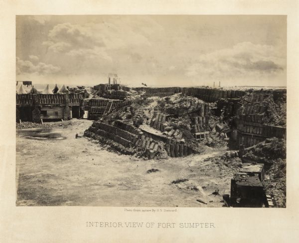 The interior of Fort Sumter showing the battlements.<br>Plate 57</br>