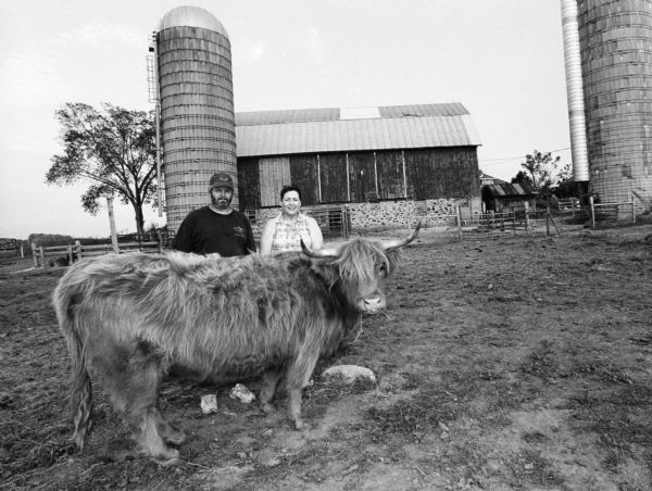 Mike and Katie Parish live at W2376 Gill Rd (Section 19).  They raise Scottish Highland cattle on their "U Rock Ranch."  Their ranch's perimeter is the Rock River on three sides, forming a U - thus "U Rock Ranch."
