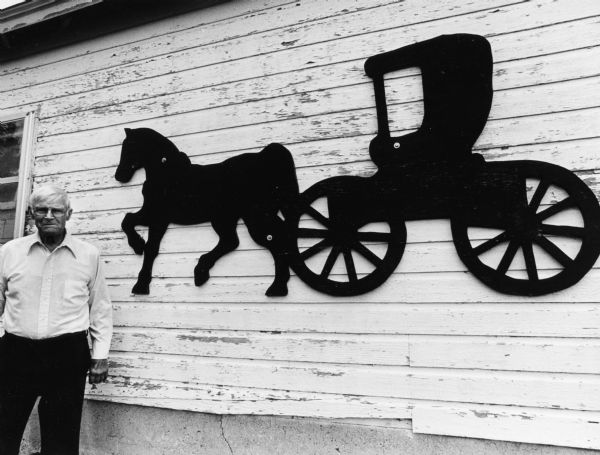 Reinhard Grulke received this horse and carriage cutout as a gift.