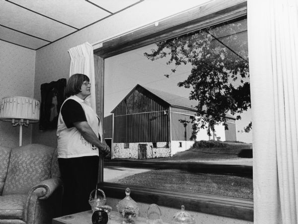Marilyn Steger has a nice view of the barn through the large picture window in her spacious home.