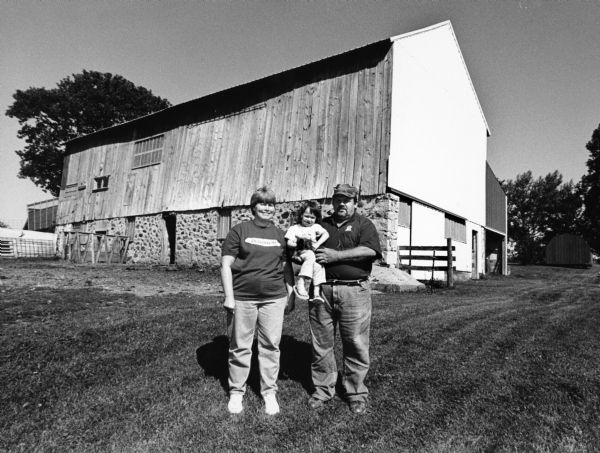 Ron and Marge Stommel live at W913 wy DD. This is the Robert Hartmann farm. Morgan is their grandchild. They have lived here for 25 years.