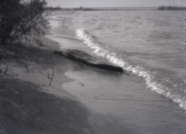 Shoreline and wavelets near Red Banks on Lake Michigan.