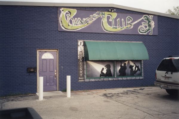 Exterior view of the "Chameleon Club" and "Moonlight Dance Studio."