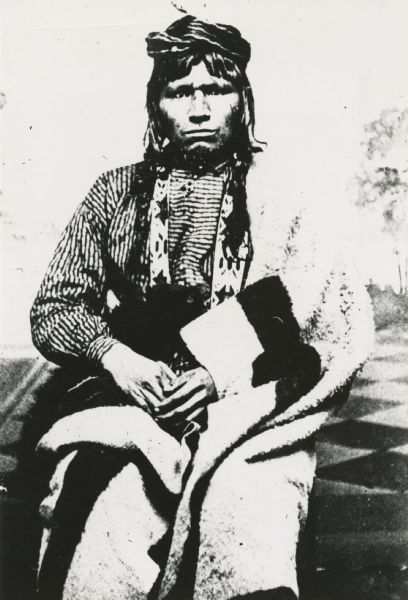 Ahgamahwegezhig (Chief Sky), a Lac du Flambeau Chippewa and the original captor of "Old Abe," mascot of Wisconsin's 8th Volunteer Regiment and Wisconsin's Civil War eagle.