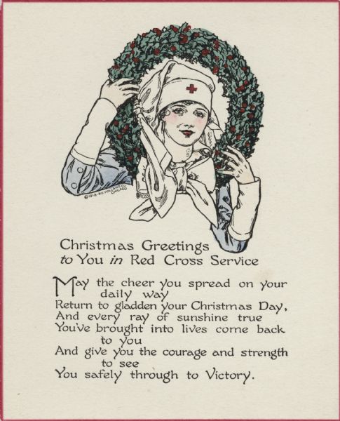 Christmas Greetings to You in Red Cross Service, Print