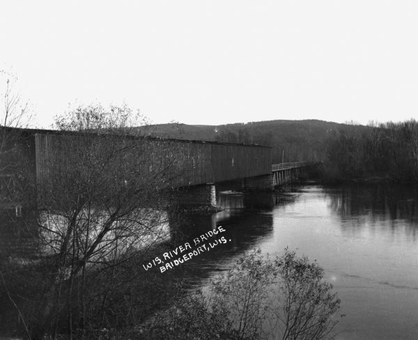 A covered bridge across the Wisconsin River.