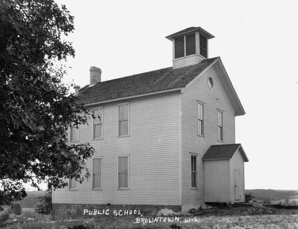 Exterior of the two-story public school.