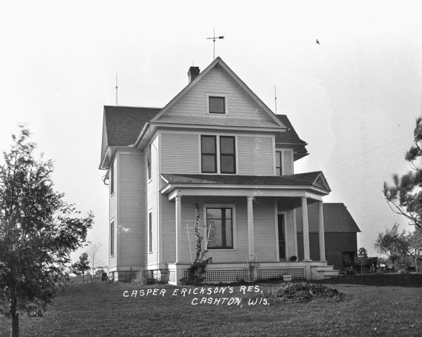 Exterior of the home of Casper Erickson.