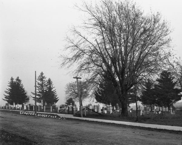 View across road of a cemetery.