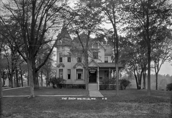 Exterior view of The Dixon, a Victorian-era house with guest rooms.