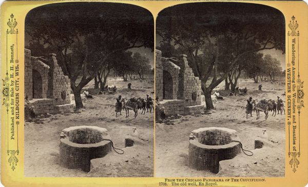 A depiction of Jerusalem on the day of Jesus' crucifixion. This is a well in En-Royel.