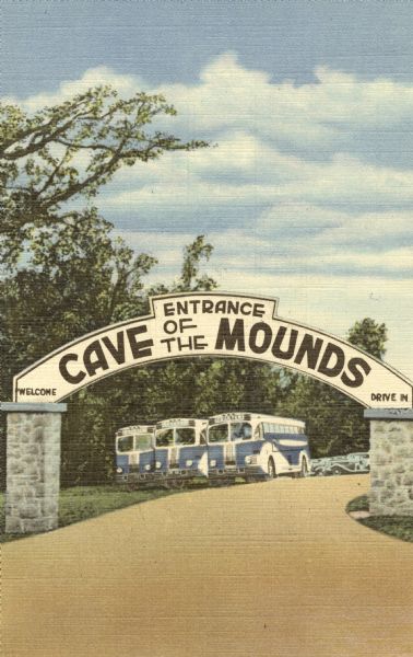 Entrance To The Cave Of The Mounds Postcard Wisconsin Historical   1107000093 L 