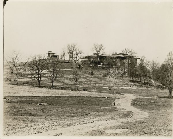 Gardens and pasture below the southeast side of Taliesin II.