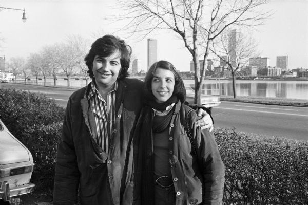 Political scientist Samuel L. Popkin and his wife. This photograph was taken about the time Wisconsin-born Popkin was jailed for his refusal to testify about the Pentagon Papers.