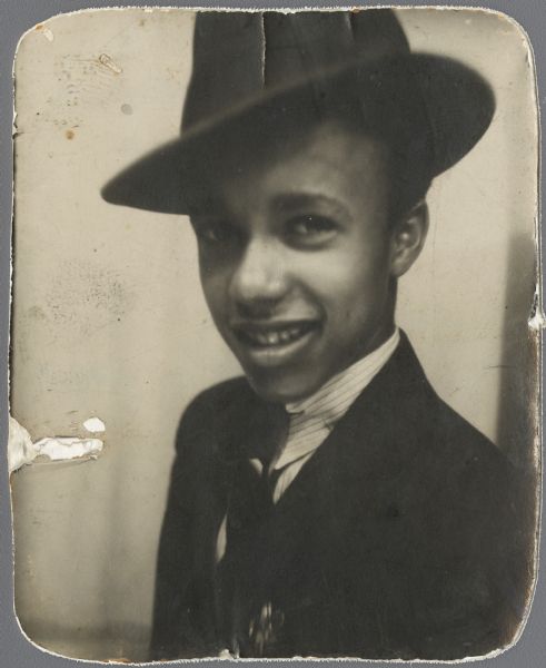 Lewis Arms wearing a fedora at the age of 15.
