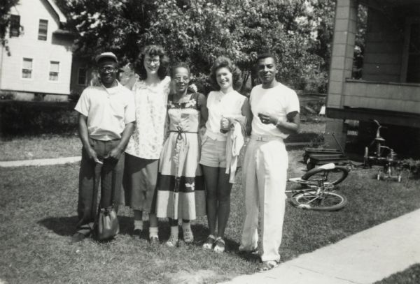 From left to right are Fred Banks, Carol Banks, Florence Arms Hooper, Mary Rogers, and Bert Rogers.