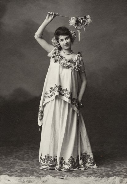 Olivia Goldenberger, who was born in Madison, but went on to perform under the stage name Olivia Monona with the Chicago Opera and the Metropolitan Opera, is seen here in a costume she wore to perform As Florine in a production of "Enchantments" at Madison's Fuller Opera House.