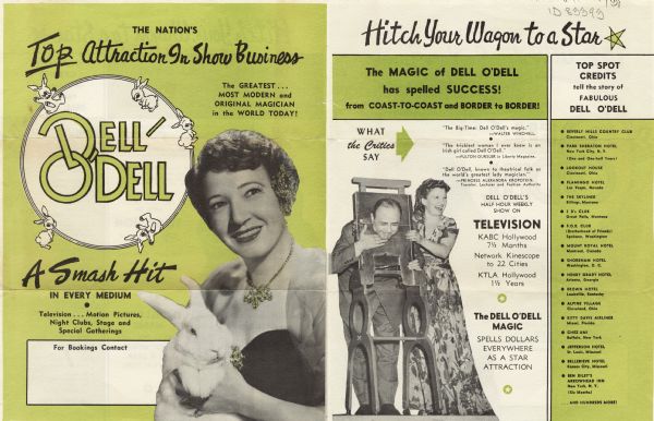 Advertising brochure for Dell O'Dell, one of a few professional female magicians.