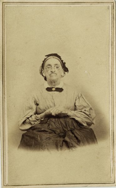 Carte-de-visite portrait of Miriam Scott of Stockbridge, Wisconsin, a sister of E.W. Scott.