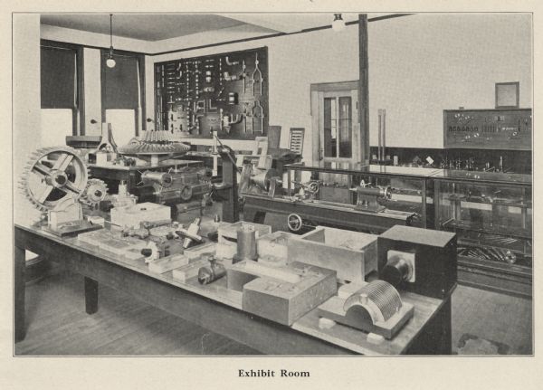 Interior view of the exhibit room in the Milwaukee School of Trades.