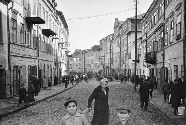 A street in the Jewish ghetto in Lublin, Poland.