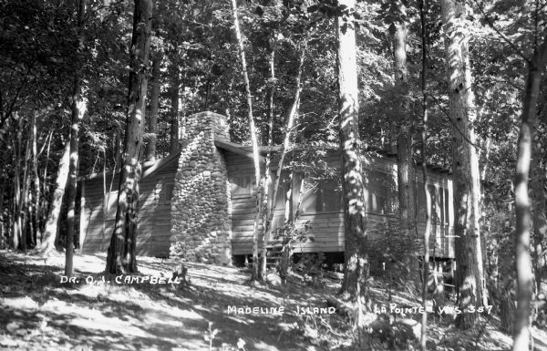 Cabin located in the woods of Madeline Island.