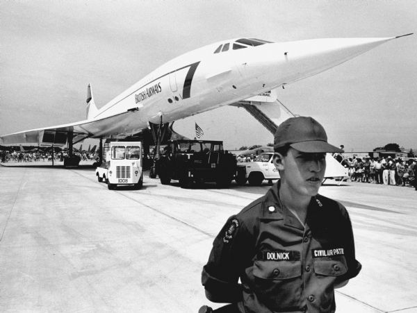 "The British Airways Concorde made an appearance at the EAA Convention at Oshkosh."