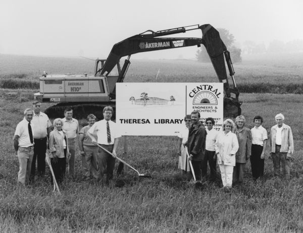 "A groundbreaking ceremony was held for Theresa's new library."
