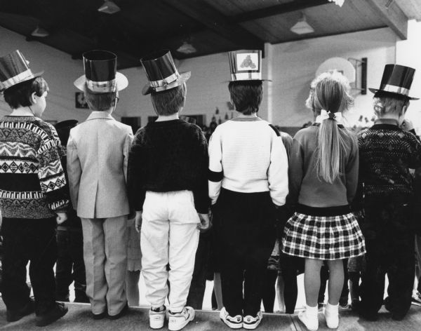 "Children perform at a Christmas Party at the Theresa School."