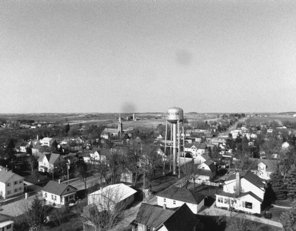 View of Theresa, looking northwest toward the water tower.
