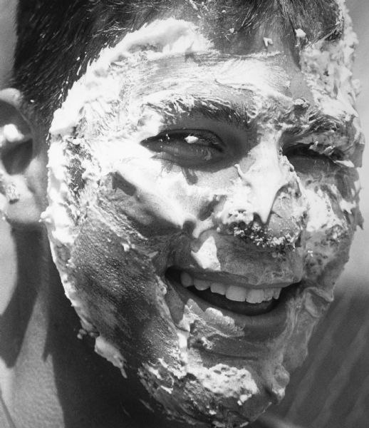"Tim Schaumberg, son of Larry and Connie Schaumberg, participated in a pie-eating contest at Theresa Firemen's Picnic."