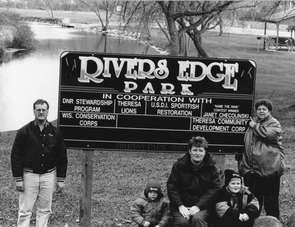 "When the Theresa Community Development Corporation had a naming contest for this park, Janet Schuster Checolinski was the winner, with 'Rivers Edge Park.'"