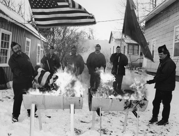 "Members of Legion Post 270 performed a flag-burning ceremony on Veteran's Day."