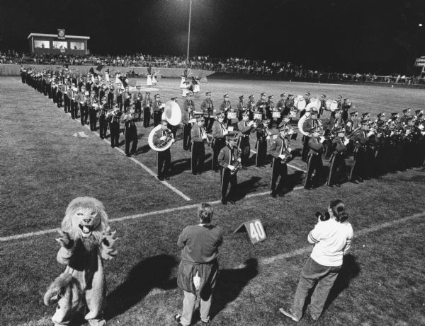 "The Lomira High School Band entertains at half-time."