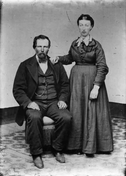 A copy of Mr.and Mrs. August Krueger's wedding photograph by Alexander Krueger.