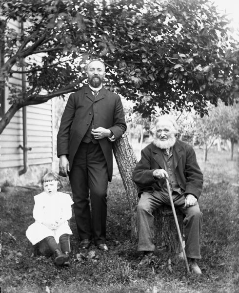 Krueger family portrait from left to right of Rexford, Henry, and William Krueger.
