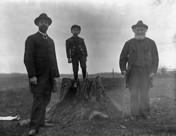 Group portrait of Henry, Rexford, and William Krueger.